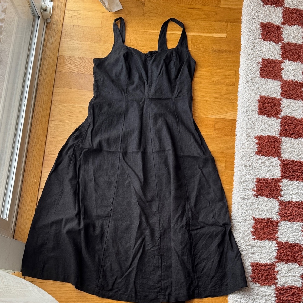 Old Navy Linen Blend Black Dress